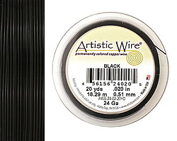 Artistic Wire Black 24 gauge, 20 yards