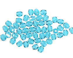 Czech Glass Teal Fire Polished Round 3mm