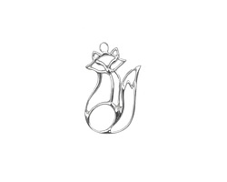 Amoracast Sterling Silver Fox Charm 12x19mm