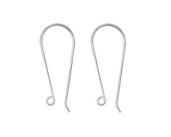 Amoracast Sterling Silver Long "U" Hook Ear Wire 15x40mm