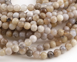 Dendritic Fossil Ocean Agate Round 6mm