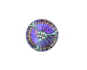 Czech Glass Electric Purple w/ Turquoise Wildflower Button 18mm