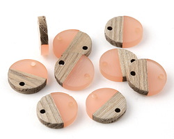 Wood & Blossom Resin Coin Link Focal 15mm