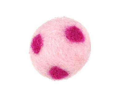 Blush w/ Violet Polka Dots Felt Round 20mm