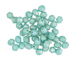 Czech Glass Sueded Gold Turquoise Fire Polished Round 4mm