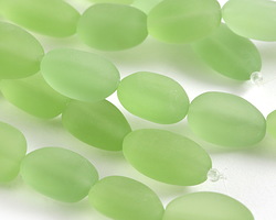 Peridot Beach-Style Glass Oval Nugget 17-22x13-14mm