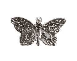 Green Girl Pewter Magical Butterfly Pendant 51-52x27-28mm