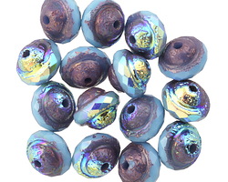 Czech Glass Bronzed Sky Blue AB UFO 8x10mm