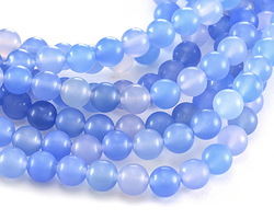 Ice Blue Agate (dark-matte) Round 8mm