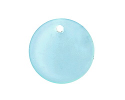 Turquoise Bay Beach-Style Glass Flat Coin Pendant 25mm