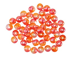 Czech Glass Glass Dual Coated Pink & Orange AB Round Druk 4mm
