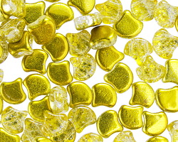 Matubo Czech Glass ColorTrends: Slushy Pineapple 2-Hole Ginkgo Leaf 7.5mm