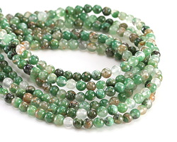 Verdite w/ Quartz Round 4mm