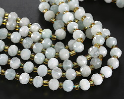Aquamarine (A) Microfaceted Rondelle 6x5mm