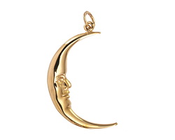 Nina Designs Bronze Smiling Crescent Moon Pendant 32x17mm