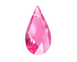Czech Antique Crystal Fuchsia Faceted Drop Focal 16x27mm