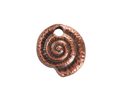 Mykonos Antique Copper (plated) Nautilus Spiral Pendant 20mm
