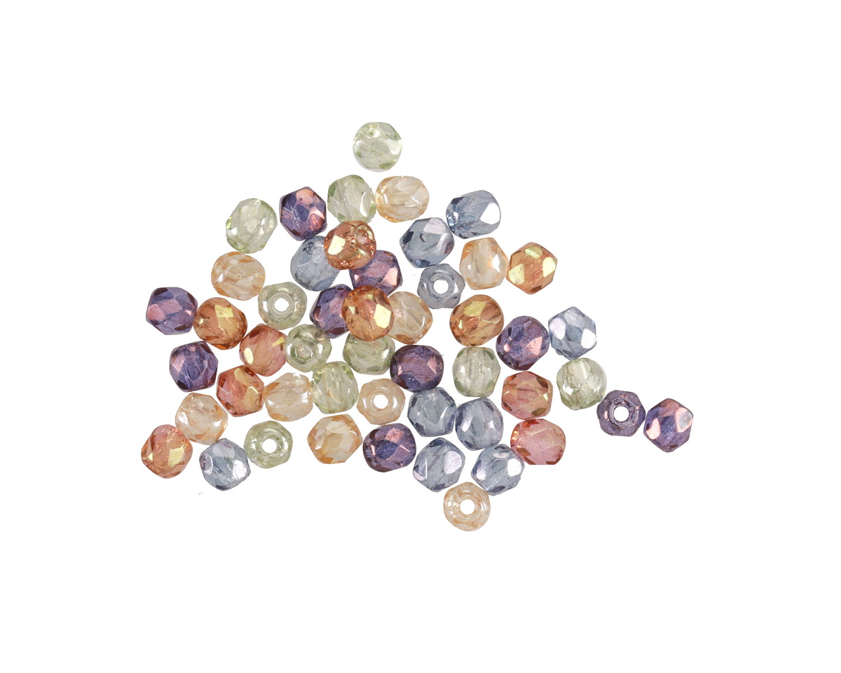Czech Glass Luster Mix Fire Polished Round 3mm