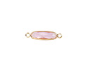 Rose Pink Crystal Elongated Oval Link in Gold Finish Bezel 22x6mm