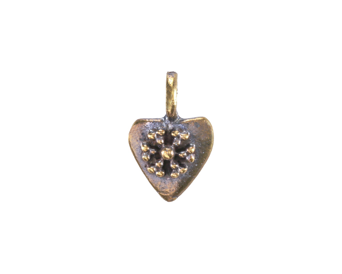 Mykonos Antique Brass (plated) Folksy Heart Focal 11x23mm
