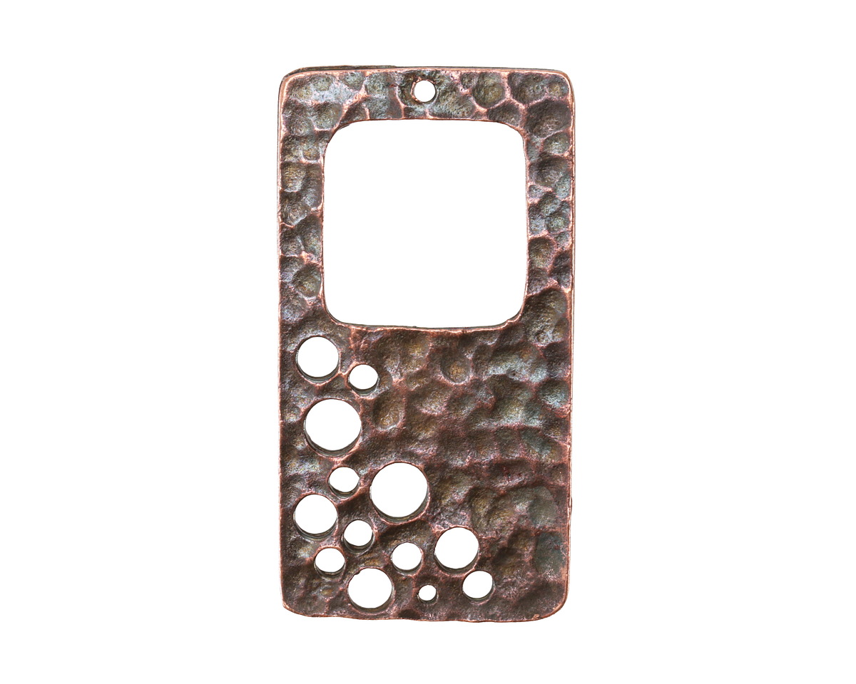 Mykonos Antique Copper (plated) Space Stencil Rectangle Focal 40x22mm