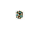 Nepalese Brass rings w/ Turquoise Mosaic Bead 8mm