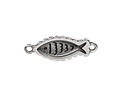 Antique Silver (plated) Fish Impression Focal Link 27x10mm