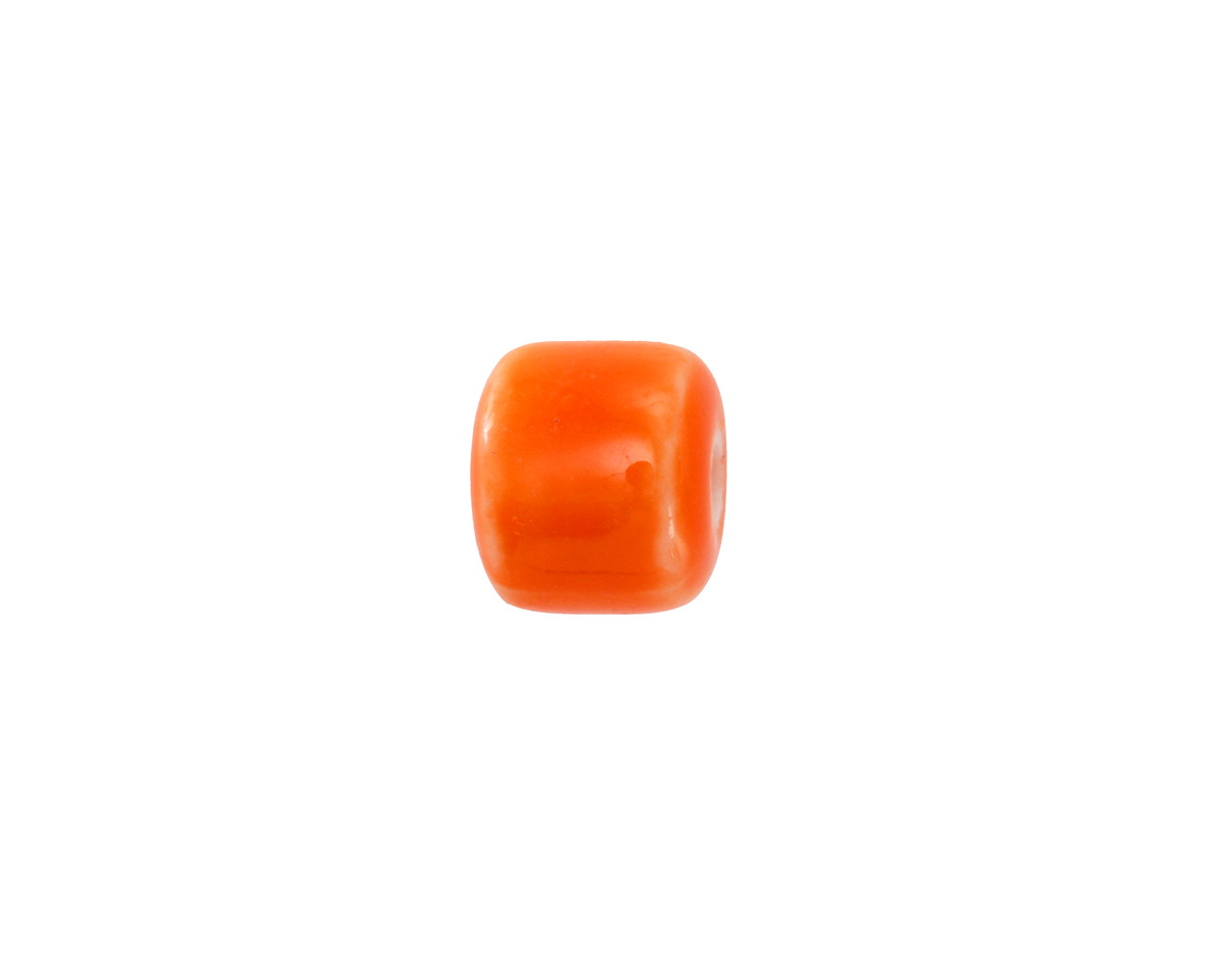 Orange Porcelain Barrel 9x10mm