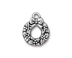 TierraCast Antique Silver (plated) Wreath Charm 16x20mm