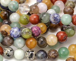 Multi Gemstone (Sodalite, Tiger Eye, Red Jasper, Aventurine) Round 10mm