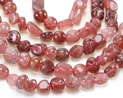 Strawberry Quartz Tumbled Nugget 5-11x7-9mm