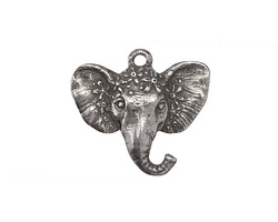 Green Girl Pewter Floral Elephant Pendant 30x28mm
