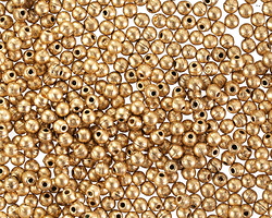 Czech Glass Matte Metallic Flax Finial Half-Drilled Round 2mm