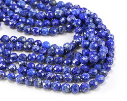 Lapis (A) Microfaceted Round 5-6mm Beads
