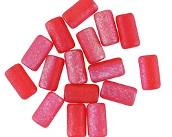 Czech Glass Textured Ruby AB Tube 9x5mm