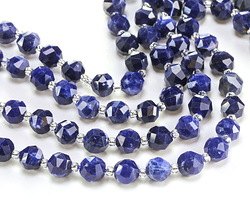 Sodalite (A) Microfaceted Round Nugget 7x8mm