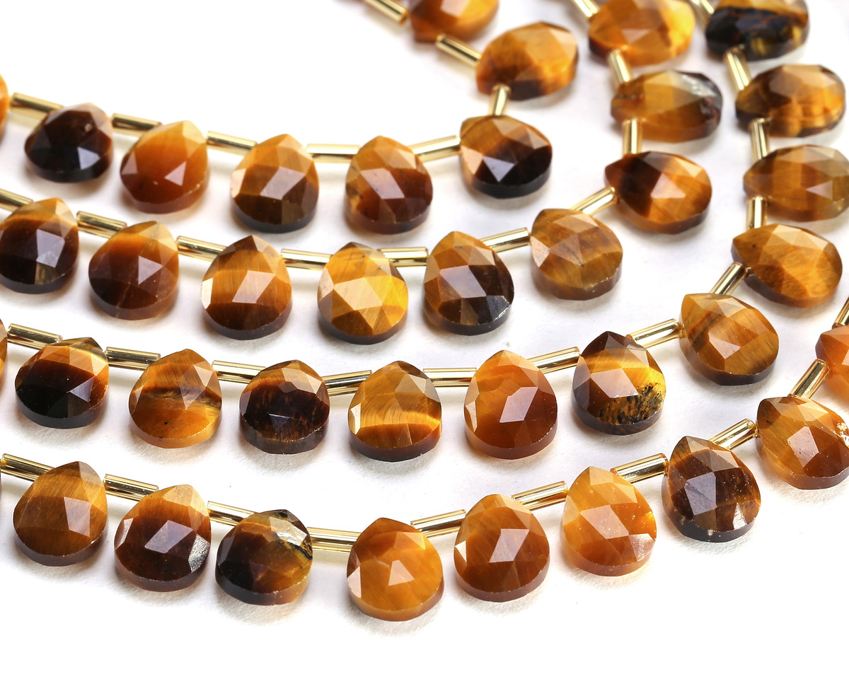 Tiger Eye Microfaceted Teardrop 8x10mm