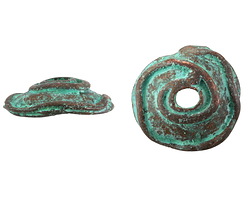 Mykonos Copper (plated) Patina Wavy Organic Bead Cap 20mm
