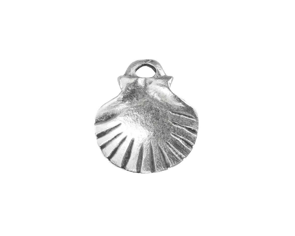 Mykonos Pewter (plated) Medium Scallop Charm 19mm