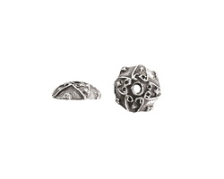 Mykonos Antique Silver (plated) Ornate Bead Cap 10mm