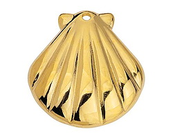 24K Gold (plated) Scallop Shell Focal 30x32mm