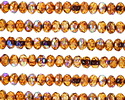 Czech Glass Amber Picasso AB Fire Polished Rondelle 3x5mm