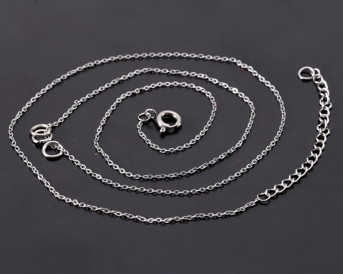 Stainless Steel Tiny Cable Chain, 18" Finished w/ 3 jump rings & 2" extender, 1.5x1mm links