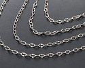 Antique Silver (plated) Half Flat Delicate Cable Chain, 5' Package