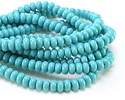 Turquoise Glass Rondelle 5x8mm
