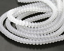 White Opal Glass Rondelle 5x8mm