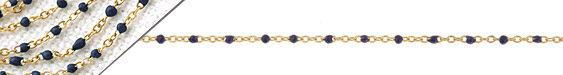 Gold (plated) Stainless Steel Navy Tiny Cable Chain