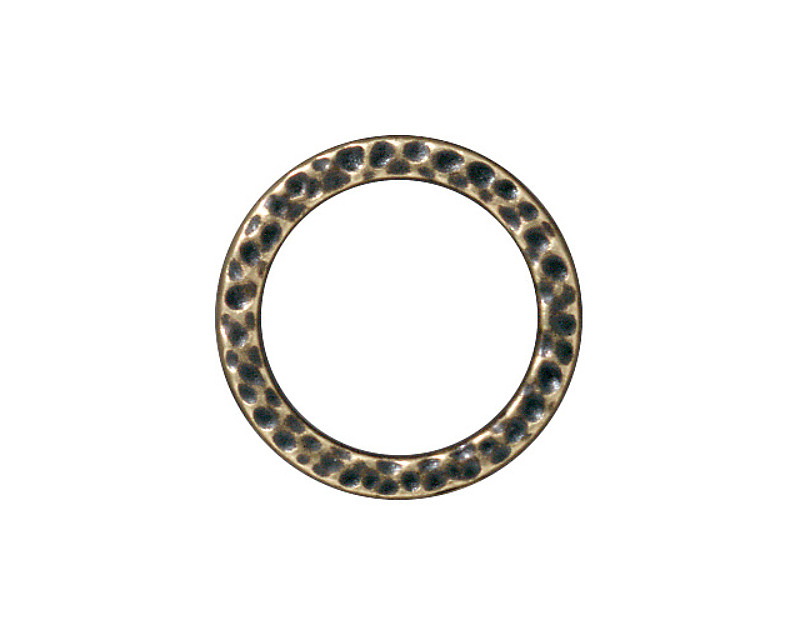 TierraCast Antique Brass (plated) Large Hammertone Ring 19mm