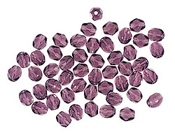 Czech Glass Tanzanite Fire Polished Round 4mm