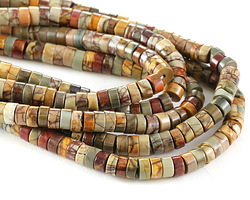 Red Creek Jasper Heishi 3x6mm